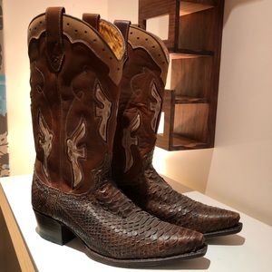 FRYE Western Snakeskin Leather Boots (Spain)